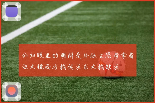 公知眼里的明辨是非独立思考拿着放大镜西方找优点东大找缺点